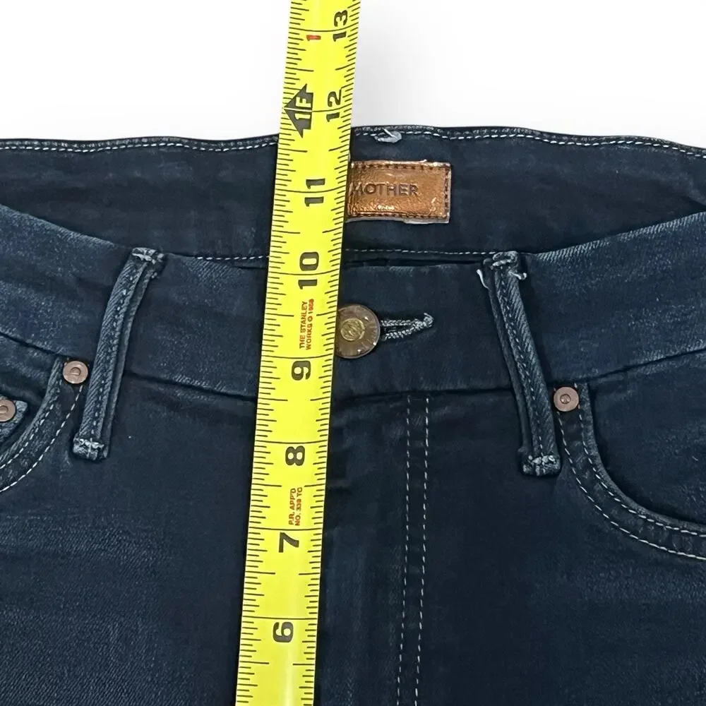 MOTHER Jeans Womens 26 High Waisted Looker Coffee Tea Or Me Denim Dark Blue Wash
